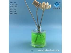 120ml平口圓形雕花玻璃香薰瓶